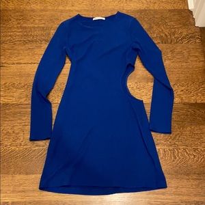 REFORMATION BLUE TIGHT MINI W SIDE CUTOUT